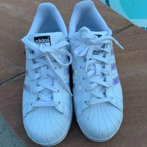 Adidas Superstar metallic iridescent stripes